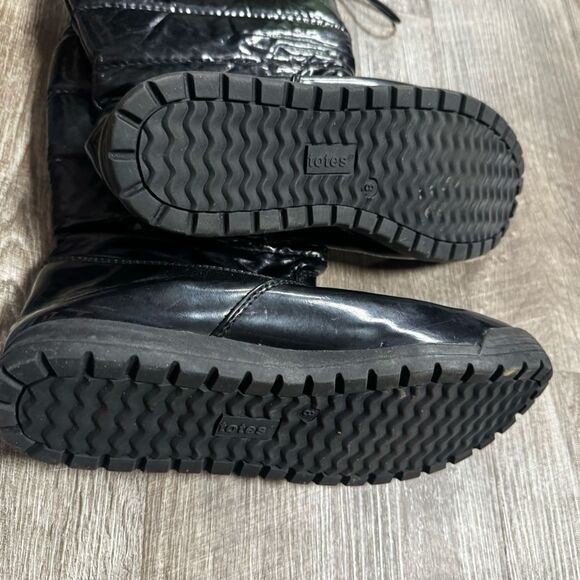 Totes Black Puffer Boots Size 8 - Picture 6 of 7